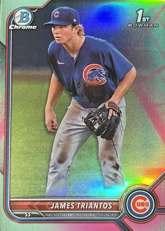 James Triantos 2022 Bowman Chrome #BCP-208 Prospects - Aqua & Pink Vapor Refractor /125 (1st) SGC 9.5