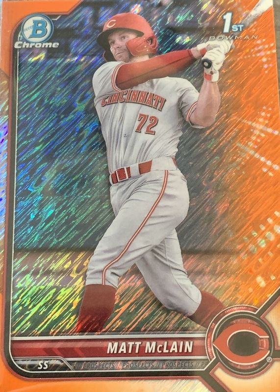 Matt McLain 2022 Bowman Chrome Prospects - Orange Refractor #BCP-245 Price  Guide - Sports Card Investor