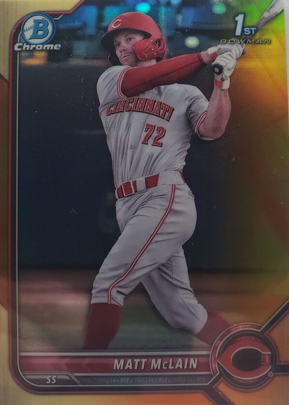 Matt McLain 2022 Bowman Chrome Prospects - Yellow Refractor #BCP-245 Price  Guide - Sports Card Investor