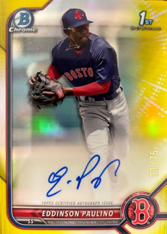 2022 Bowman Chrome #CPA-EP Prospect Auto - Yellow Refractor /75 (1st)
