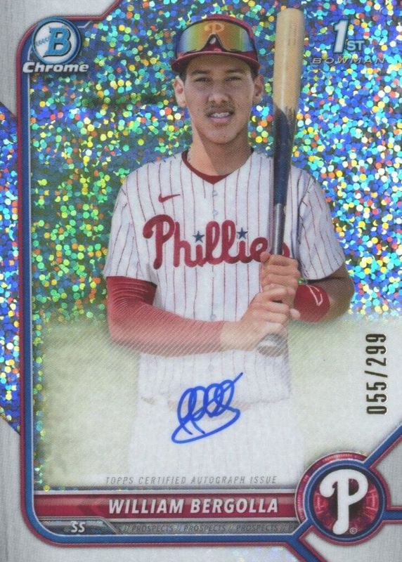 William Bergolla 2022 Bowman Chrome #CPA-WB Prospect Auto - Speckle Refractor /299 (1st) PSA 10