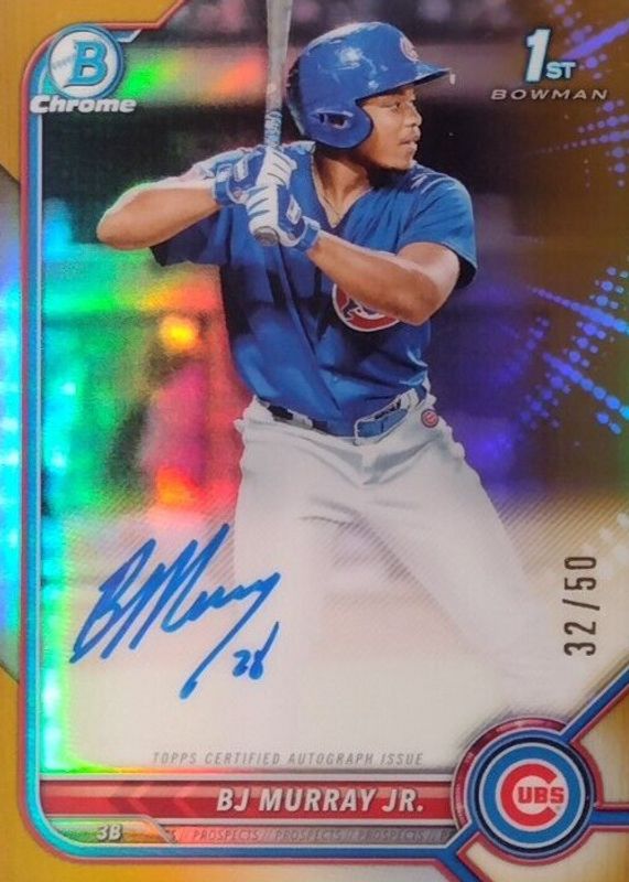 BJ Murray Jr. 2022 Bowman Chrome #CPA-BM Prospect Auto - Gold Refractor /50 (1st) RAW