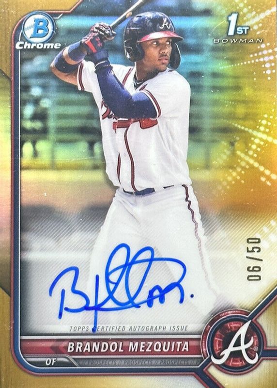 2022 Bowman Chrome #CPA-BMQ Prospect Auto - Gold Refractor /50 (1st)