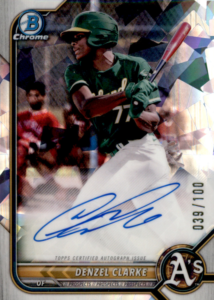 Denzel Clarke 2022 Bowman Chrome #CPA-DC Prospect Auto - Atomic 