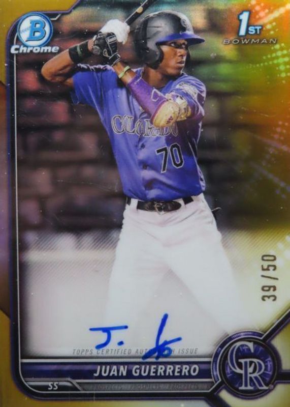 2022 Bowman Chrome #CPA-JGO Prospect Auto - Gold Refractor /50 (1st)