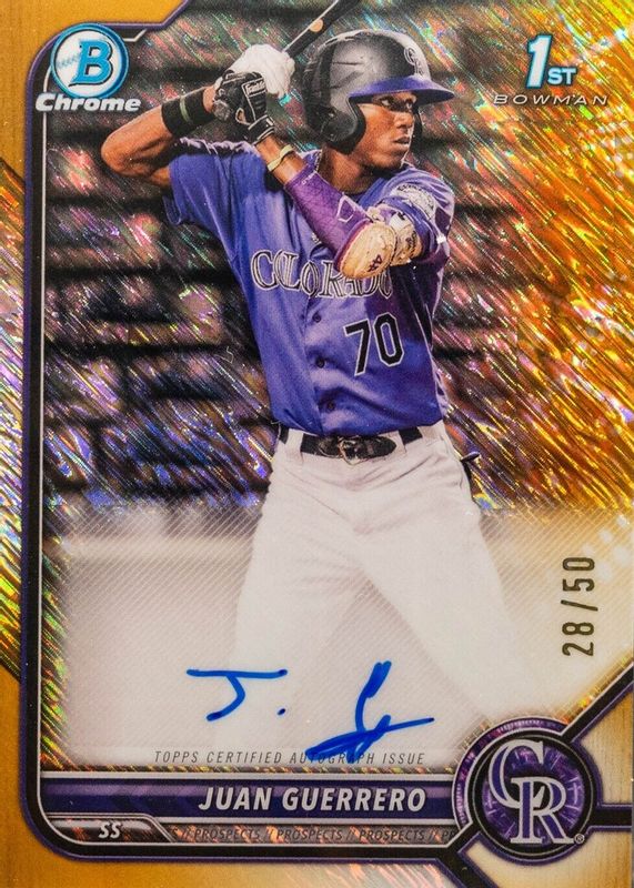 2022 Bowman Chrome #CPA-JGO Prospect Auto - Gold Shimmer Refractor /50 (1st)