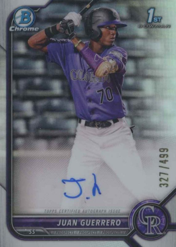 2022 Bowman Chrome #CPA-JGO Prospect Auto - Refractor /499 (1st)