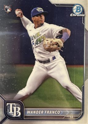 スポーツ選手 2022 Topps Green Ref 99 Wander Franco RC Wander Franco 2022 Topps Chrome #35 Green Wave Refractor /99