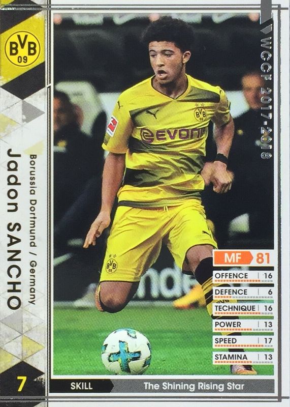 Jadon Sancho 2017 Panini WCCF #A15 Base