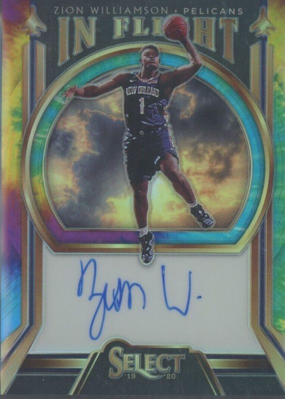 Zion Williamson 2019 Select #IF-ZWL In Flight Signatures - Tie-Dye (/15) Rookie RAW