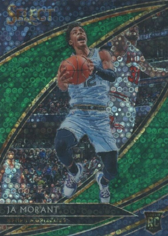 Ja Morant 2019 Select #208 Courtside Green Disco /5 Rookie RAW