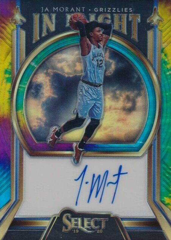 Ja Morant 2019 Select #IF-JMT In Flight Signatures - Tie-Dye (/25) Rookie SGC 8.5