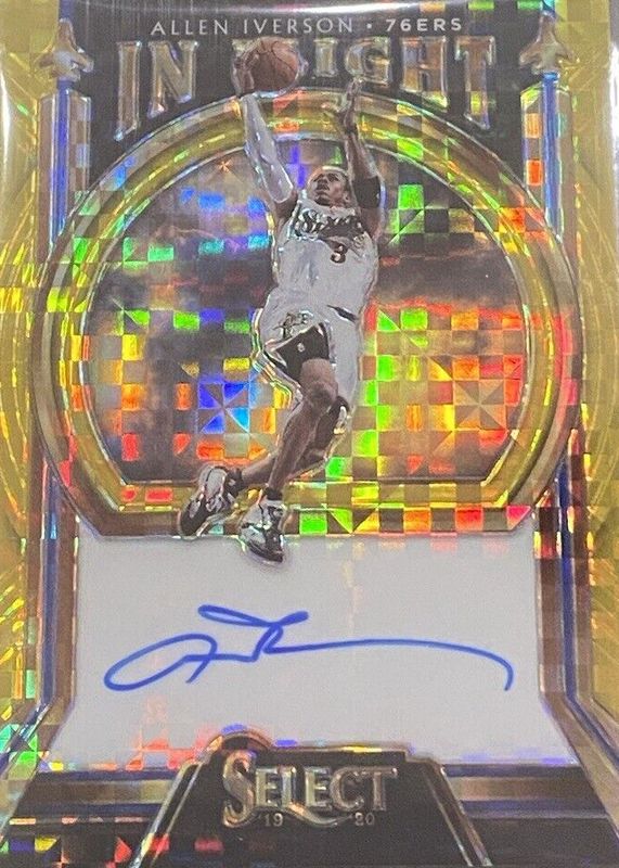 Allen Iverson 2019 Select #IF-AIV In Flight Signatures - Gold /10 RAW