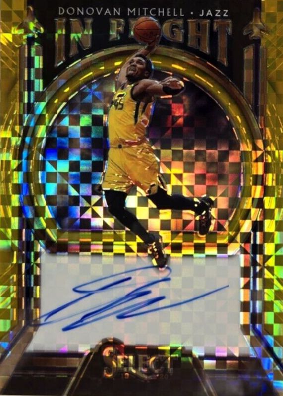 Donovan Mitchell 2019 Select #IF-DML In Flight Signatures - Gold /10 RAW