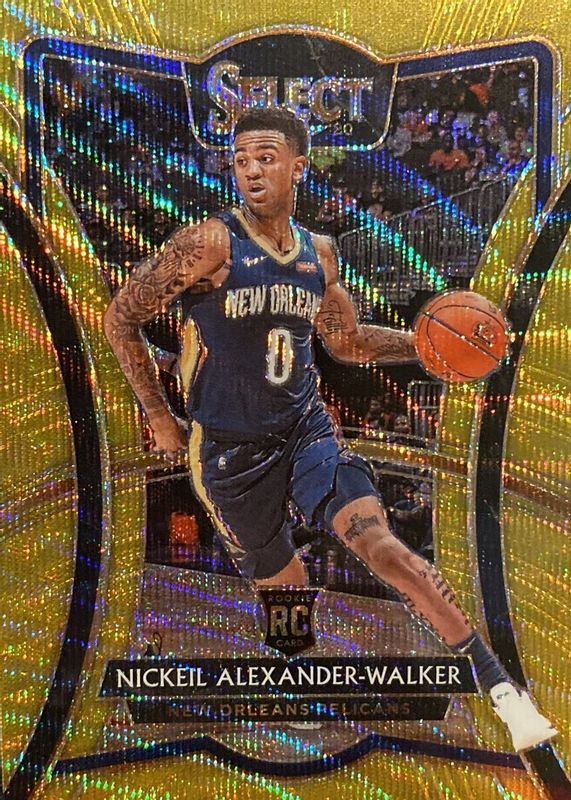Nickeil Alexander-Walker 2019 Select #195 Premier Level Tmall Gold Wave Rookie RAW