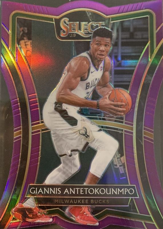 Giannis Antetokounmpo 2019 Select #148 Premier Level Purple Die-Cut /99 SGC 9.5