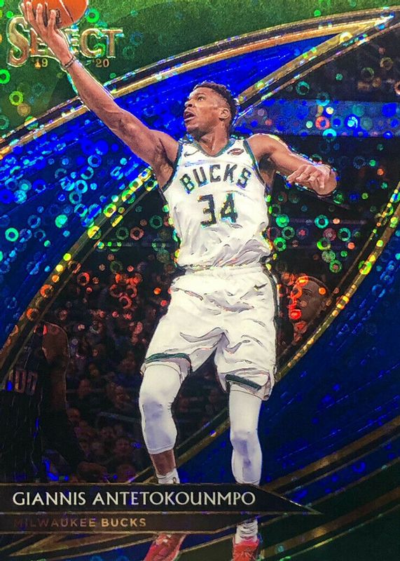 Giannis Antetokounmpo 2019 Select #246 Courtside Blue Disco /25 BGS 9