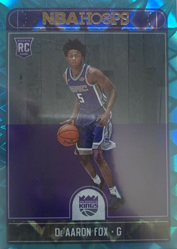 De'Aaron Fox 2017 Hoops #255 Teal Explosion Rookie PSA 9