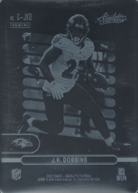 JK Dobbins 2022 Absolute Glass GJKD Price Guide Sports Card Investor
