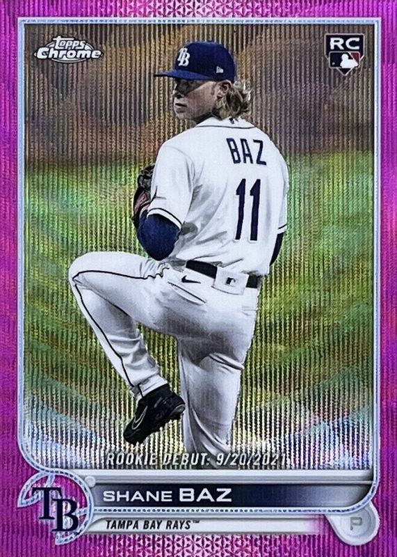 Shane Baz 2022 Topps Chrome Update #USC175 Pink Wave Refractor Rookie PSA 10