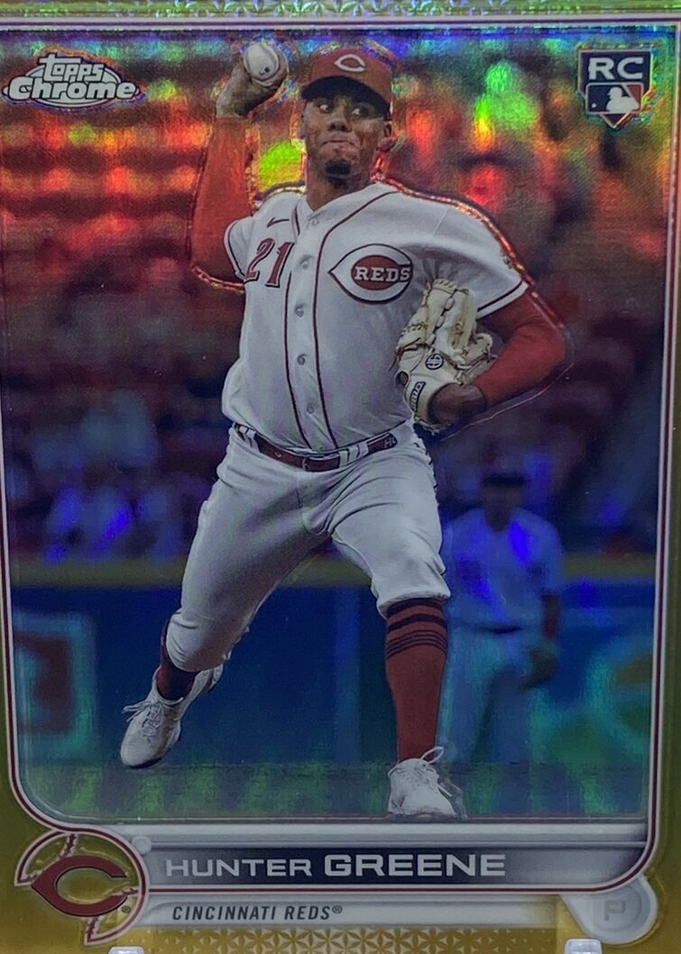 Hunter Greene 2022 Topps Chrome Update #USC191 Gold Refractor /50