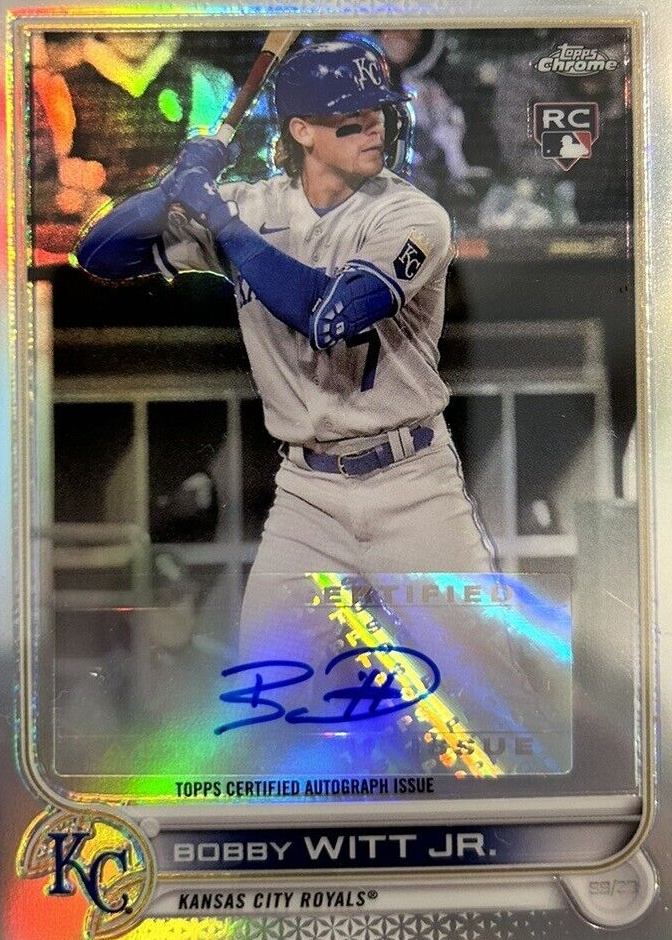 Bobby Witt Jr. 2022 Topps Chrome Update #AC-BW Autographs PSA 10 