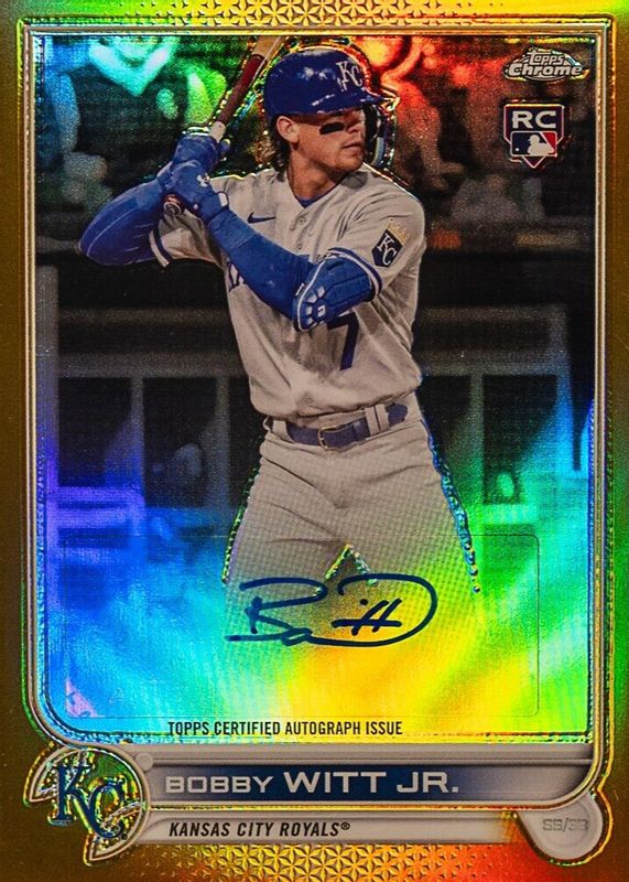 Bobby Witt Jr. 2022 Topps Chrome Update #AC-BW Autographs - Gold 