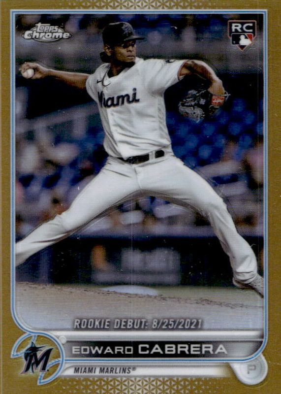 Edward Cabrera 2022 Topps Chrome Update #USC87 Rookie Debut - Gold Refractor /50 Rookie SGC 10