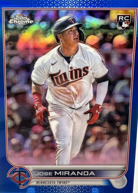 Jose Miranda 2022 Topps Chrome Update #USC119 Blue Refractor /199 Rookie RAW