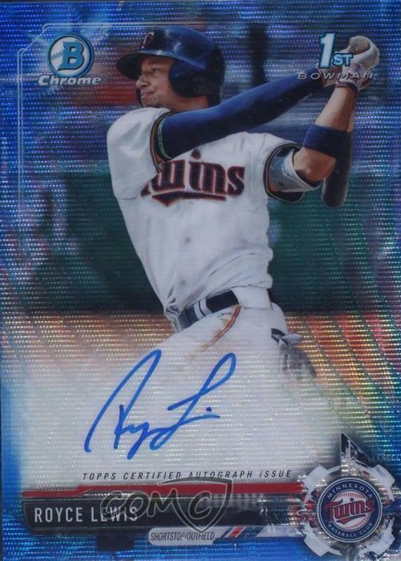 Royce Lewis 2017 Bowman Draft #CDA-RL Chrome DP Auto - Blue Wave Refractor /150 (1st) RAW