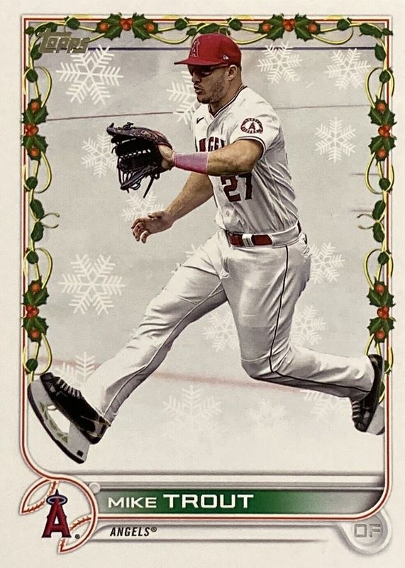 Mike Trout 2022 Topps Holiday #HW50 SSSP Variation (Ice Skates) BGS 9