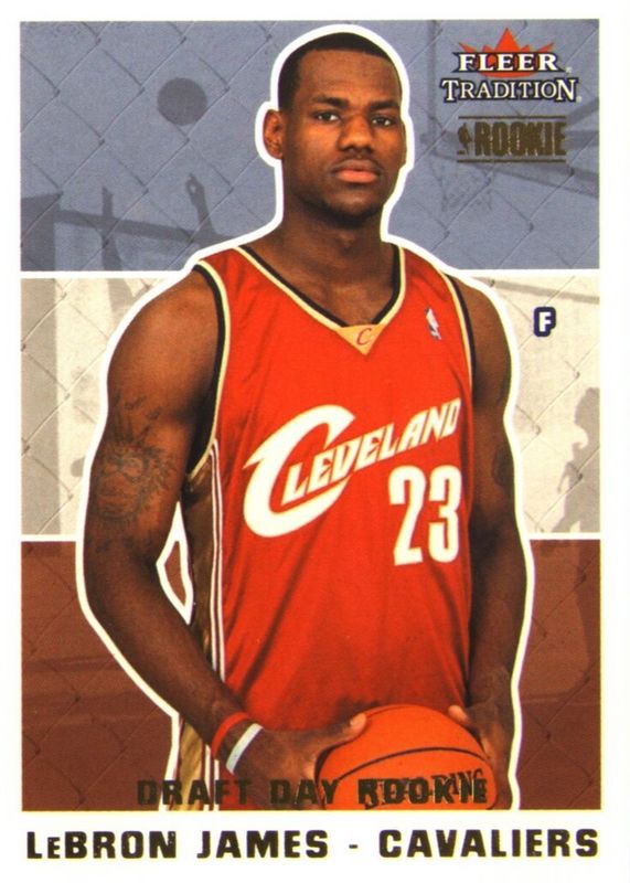 LeBron James 2003 Fleer Tradition #261 Draft Day Rookie /375 PSA 8