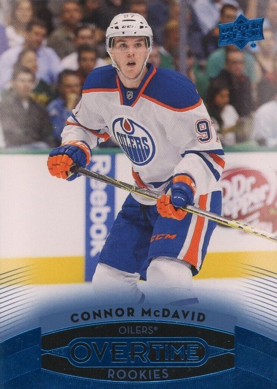 Connor McDavid 2015 Upper Deck Overtime #180 Blue Foil Rookie PSA 10