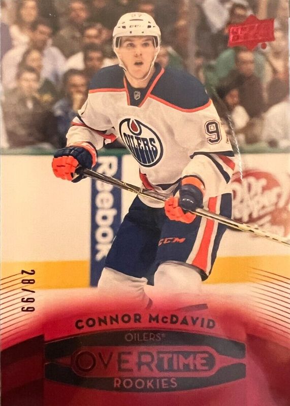 Connor McDavid 2015 Upper Deck Overtime #180 Red Foil /99 Rookie RAW