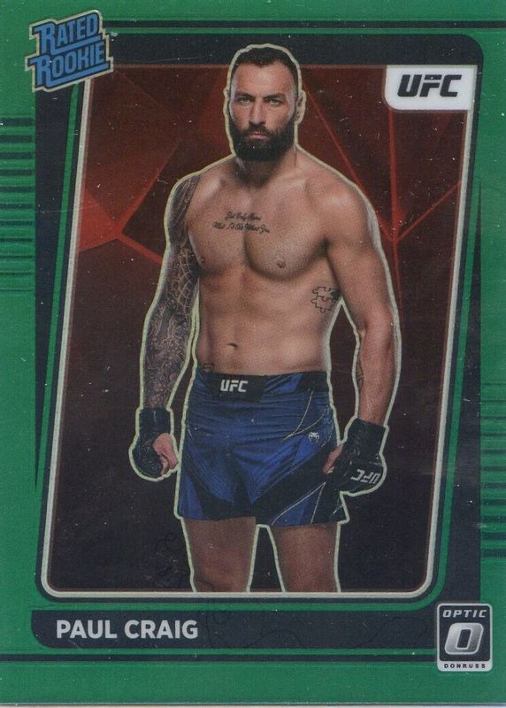 Paul Craig 2022 Optic UFC #117 Green /5 Rookie PSA 10