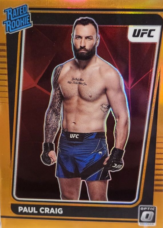 Paul Craig 2022 Optic UFC #117 Orange /49 Rookie PSA 10