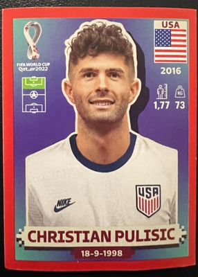 2022 Panini World Cup Stickers #USA18 Red (1:26)