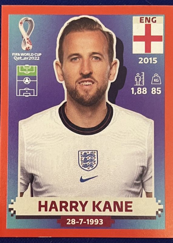 Harry Kane 2022 Panini World Cup Stickers #ENG18 Red (1:26) BGS 9