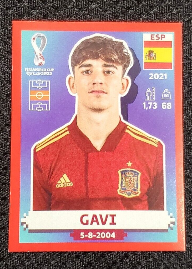 Gavi 2022 Panini World Cup Stickers #ESP10 Red (1:26) Price 