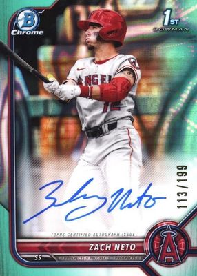 2022 Bowman Draft #CDA-ZN Chrome DP Auto - Aqua Lava Refractor /199 (1st)