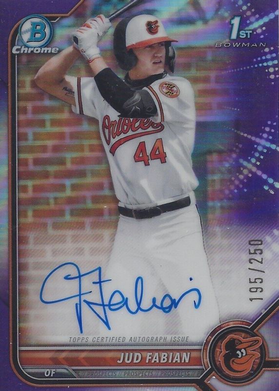 2022 Bowman Draft #CDA-JF Chrome DP Auto - Purple Refractor /250 (1st)