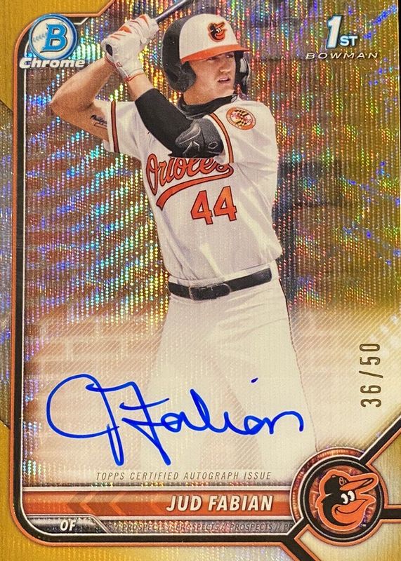 2023 Bowman Mega Box Chrome Prospect Autographs #BMA-Jf Jud Fabian