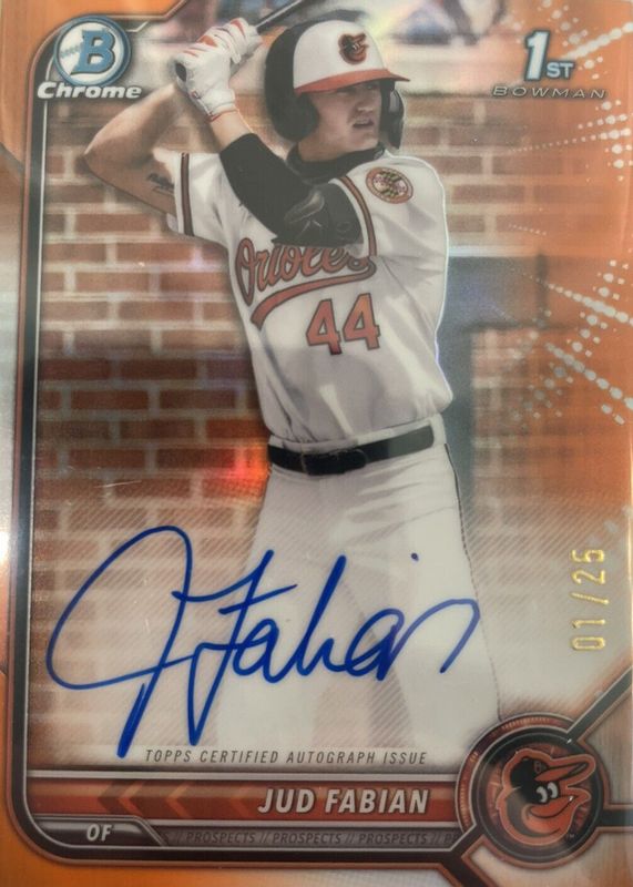 2022 Bowman Draft #CDA-JF Chrome DP Auto - Orange Refractor /25 (1st)