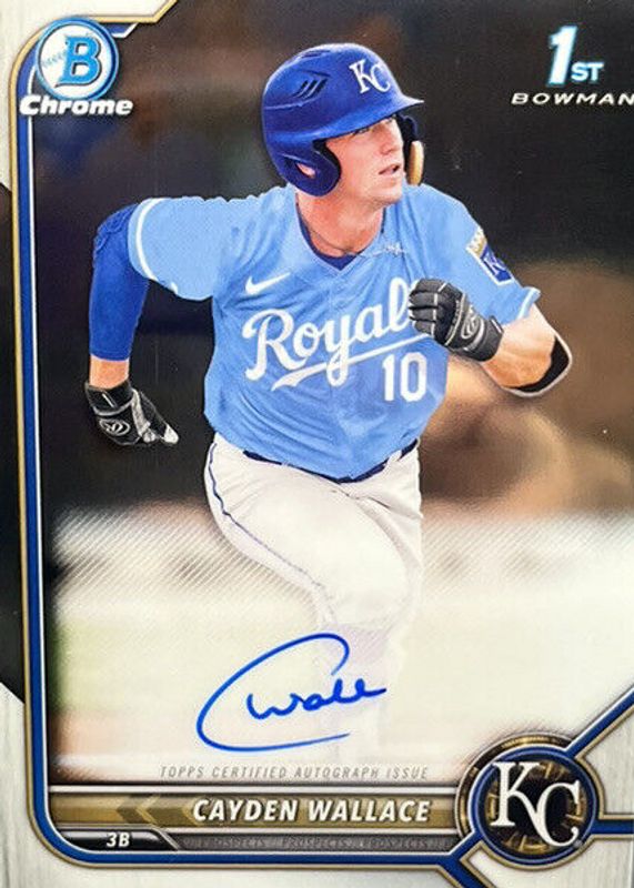 Cayden Wallace 2022 Bowman Draft #CDA-CW Chrome DP Auto (1st) SGC 9.5