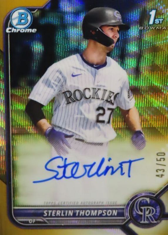 2022 Bowman Draft #CDA-ST Chrome DP Auto - Gold Wave Refractor /50 (1st)