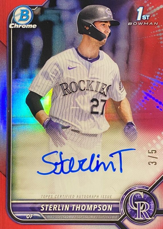 2022 Bowman Draft #CDA-ST Chrome DP Auto - Red Refractor /5 (1st)