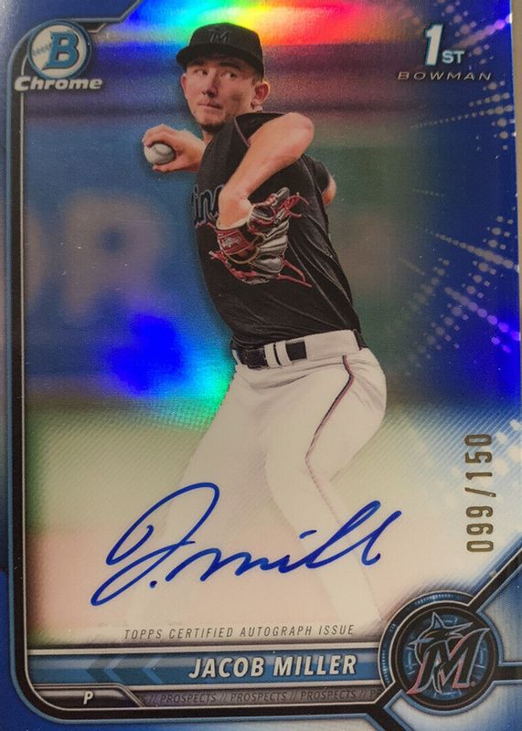 2022 Bowman Draft #CDA-JMR Chrome DP Auto - Blue Refractor /150 (1st)