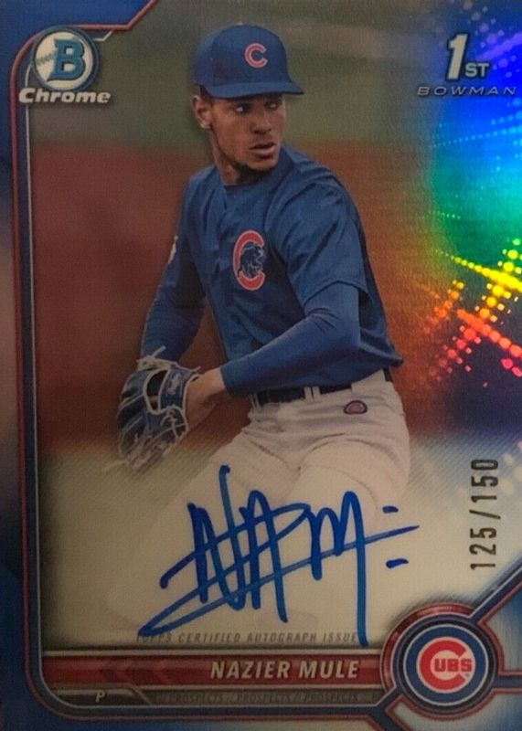 Nazier Mule 2022 Bowman Draft #CDA-NME Chrome DP Auto - Blue Refractor /150 (1st) SGC 10