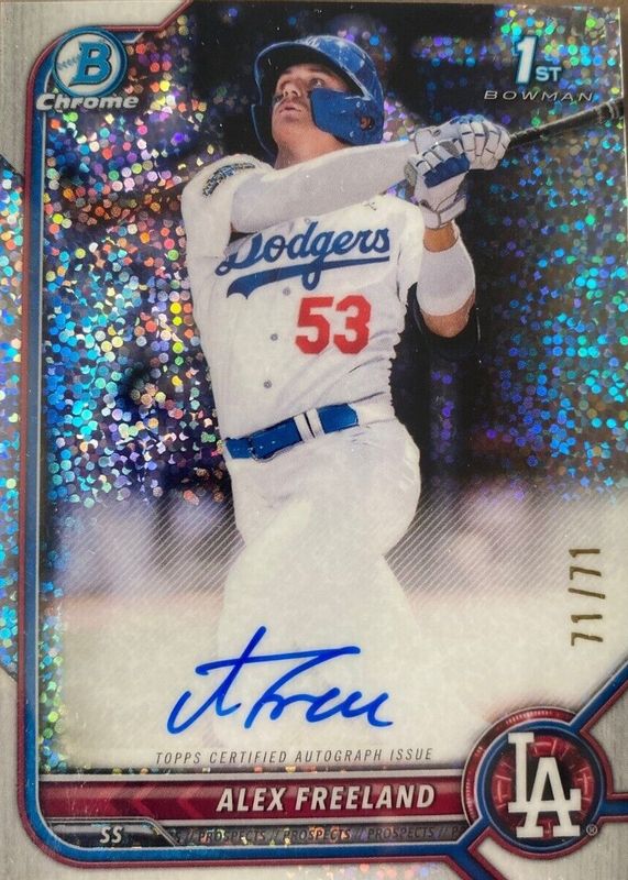 Alex Freeland 2022 Bowman Draft #CDA-AF Chrome DP Auto - Sparkle Refractor /71 (1st) SGC 9.5