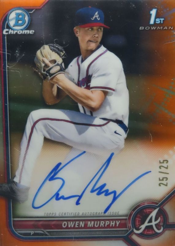 Owen Murphy 2022 Bowman Draft #CDA-OM Chrome DP Auto - Orange Refractor /25 (1st) RAW